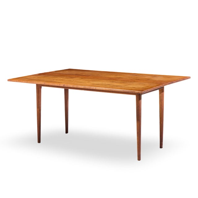Brown Jens Risom Mid Century Walnut Flip Top Console Dining Table For Sale - Image 8 of 10