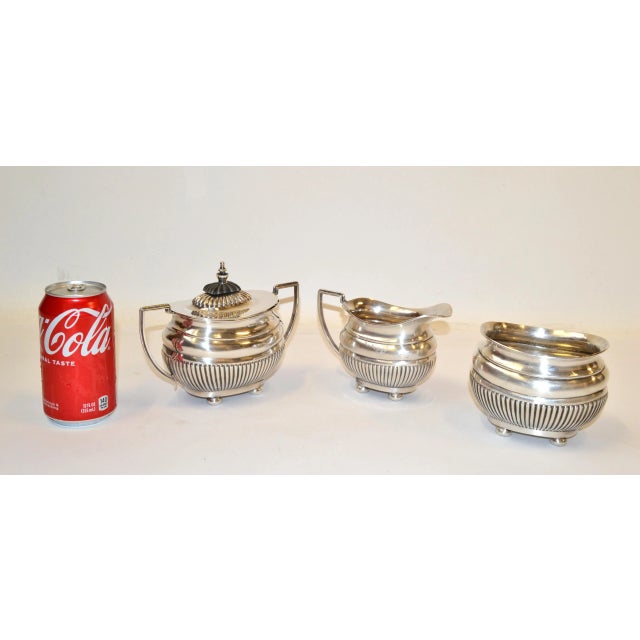 Metal British Colonial Antique 1910 Cheltenham Silver Coffee Service Sheffield England For Sale - Image 7 of 13