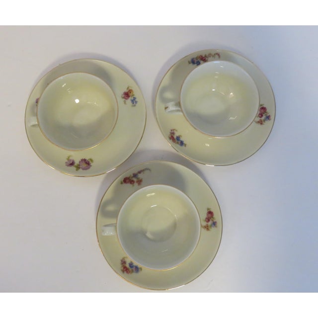 Early 20th Century Porzellanfabrik Arzberg Children's Floral Teacup & Saucer Set / 6 For Sale - Image 9 of 9