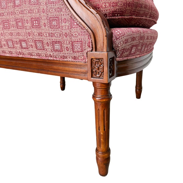 Vintage Hancock & Moore Louis XVI Neoclassical Mahogany Bergère Chairs - A Pair For Sale - Image 11 of 17