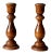 Vintage Wooden Candlestick Holders Pair For Sale