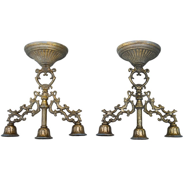 Late 19th Century Handcrafted & Engraved Italian Brass Candlesticks - S/2 For Sale - Image 4 of 7