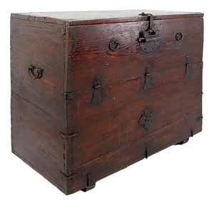 Asian Wooden Chest with Decorative Fittings