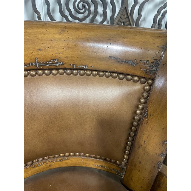 Leather Swivel Barstools For Sale - Image 9 of 11