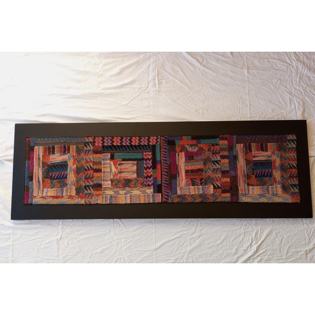 This tapestry by Ottavio Missoni, measuring 182 cm x 60 cm, is composed of rhythmically arranged squares and panels....