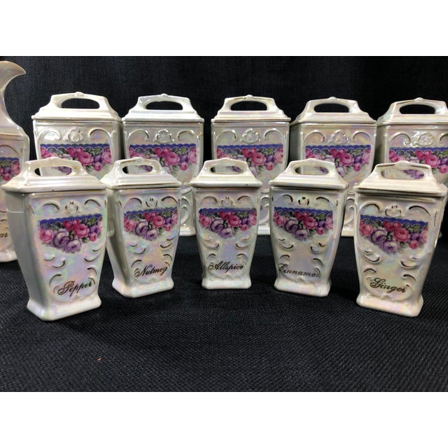 Antique German Lustreware Porcelain Canister Set 23 Pieces Chairish