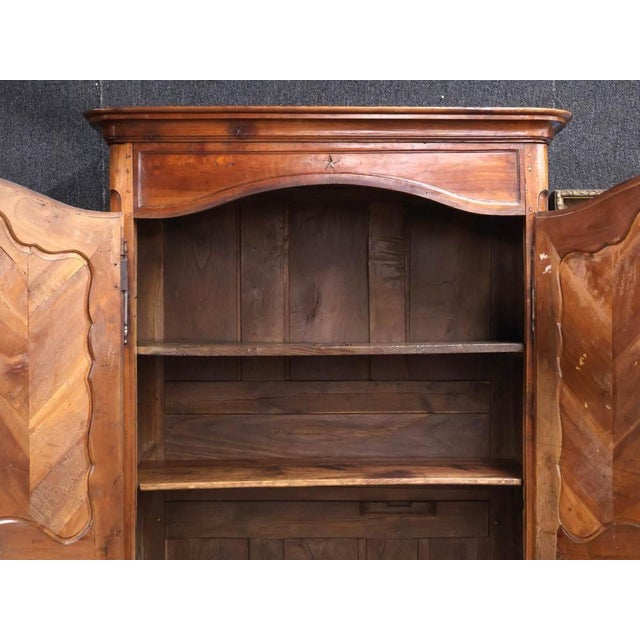 19th Century French Provincial Carved Walnut Armoire – Louis XV Style For Sale - Image 9 of 12