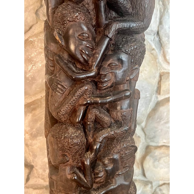 Mid-20th Century Large African Blackwood Makonde "Tree of Life" Ujamaa Sculpture – 45"h For Sale - Image 16 of 16