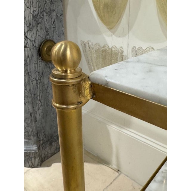 Early 21st Century Custom French Directoire Style Brass and Marble Server For Sale - Image 5 of 6