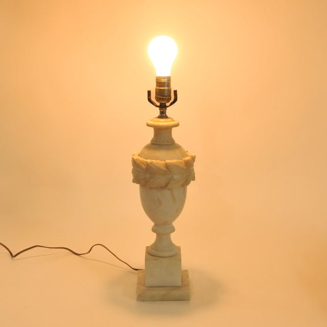 Vintage Carved Alabaster Lamp For Sale - Image 12 of 13