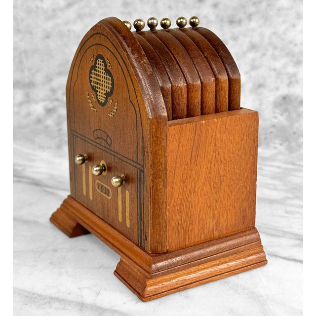 Vintage Traditional Dome Radio Barware Drink Coasters - Set of 7 For Sale - Image 4 of 9