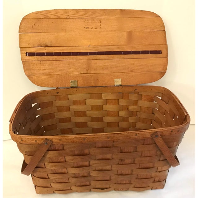 Vintage Wooden Picnic Basket Chairish