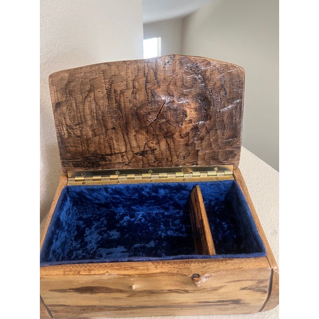 Vintage Burlwood Jewelry Box Signed Burl Craft Oregon For Sale - Image 9 of 11
