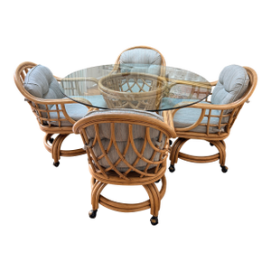 Vintage Lane Ventura Glass Top Table and 4 Chairs