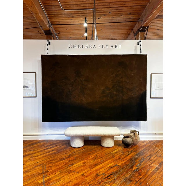 Oversized Mixed Media Landscape Painting on Raw Canvas For Sale - Image 4 of 5