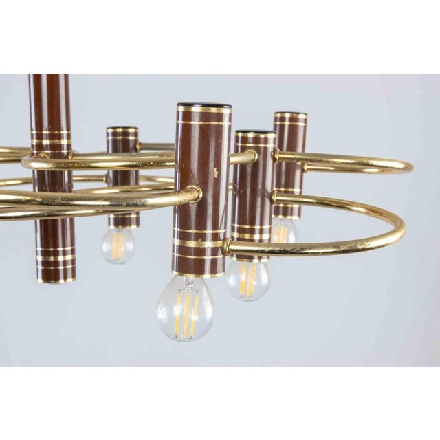 Mid-Century Gilt Metal Ceiling Light by Gaetano Sciolari, Italy, 1960s For Sale - Image 3 of 5