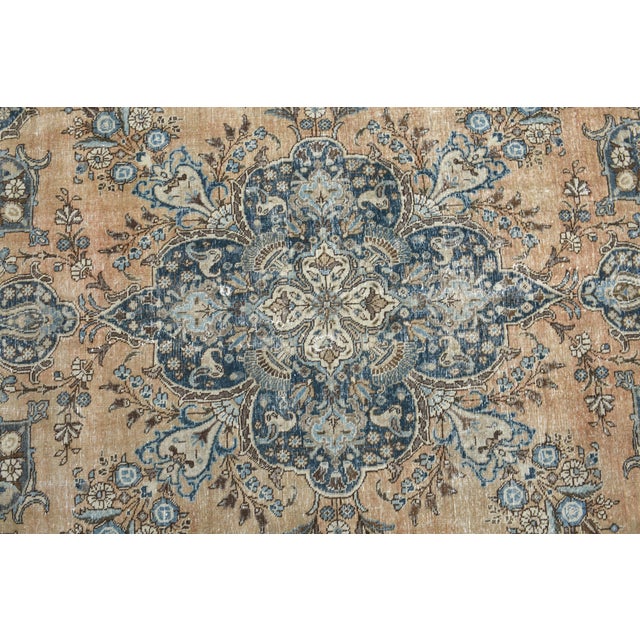 1970s Vintage Persian Handmade Wool Cotton Orange Area Rug For Sale In San Francisco - Image 6 of 11