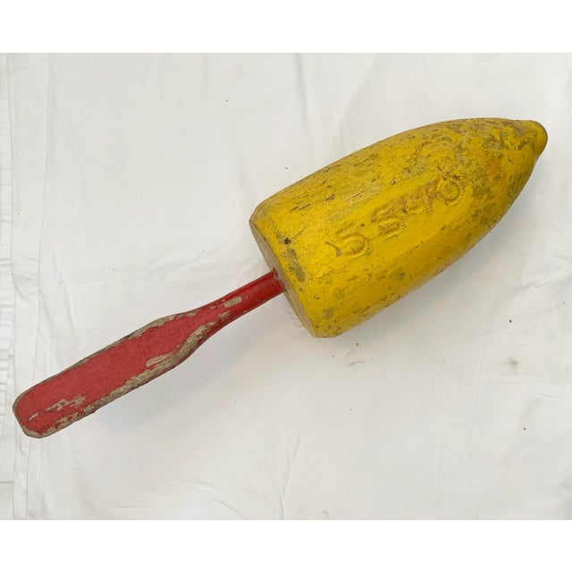 Wood Red & Yellow Wood Buoys, S/2 For Sale - Image 7 of 9