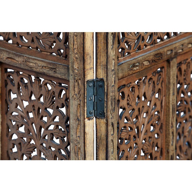 Vintage Handcrafted Wood Screen; Room Divider For Sale - Image 9 of 12