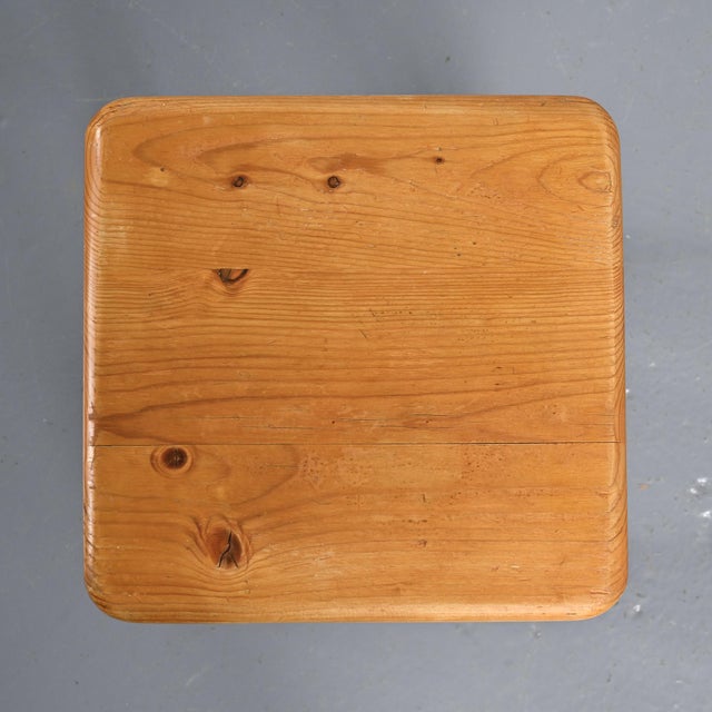 Vintage Pine Stool, France, 1980s For Sale - Image 10 of 11