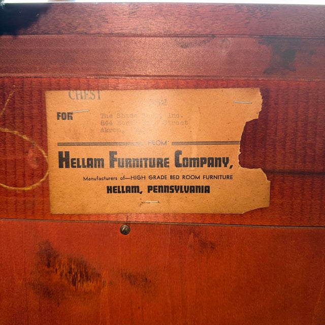 Hellum Furniture Company Highboy Dresser in James Mont Style For Sale - Image 12 of 12