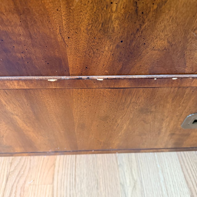 Mid-Century Henredon 4 Drawer Campaign Dresser—two Available For Sale - Image 9 of 13
