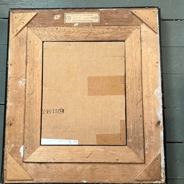 1950’s Original Ink Drawing/Watercolor Fashion Woman Walking Dogs in City Chunky Vintage Frame For Sale - Image 4 of 4