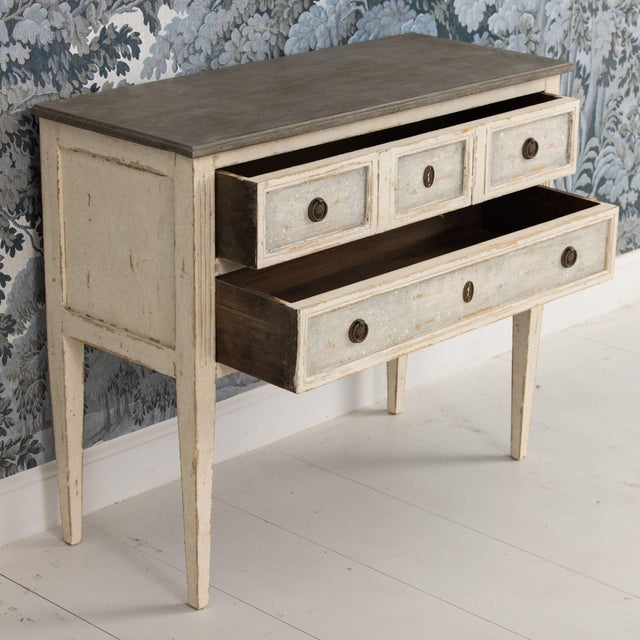 French Louis XVI Style Bedside Commode in Original Paint, Circa 1910 For Sale - Image 14 of 16