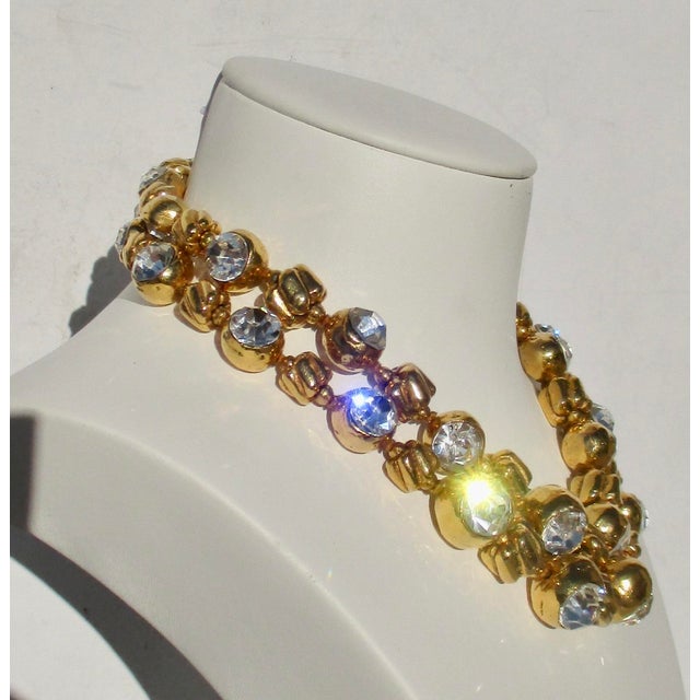 Chanel Chanel Necklace Gold Plated With Faceted Rhinestones For Sale - Image 4 of 10