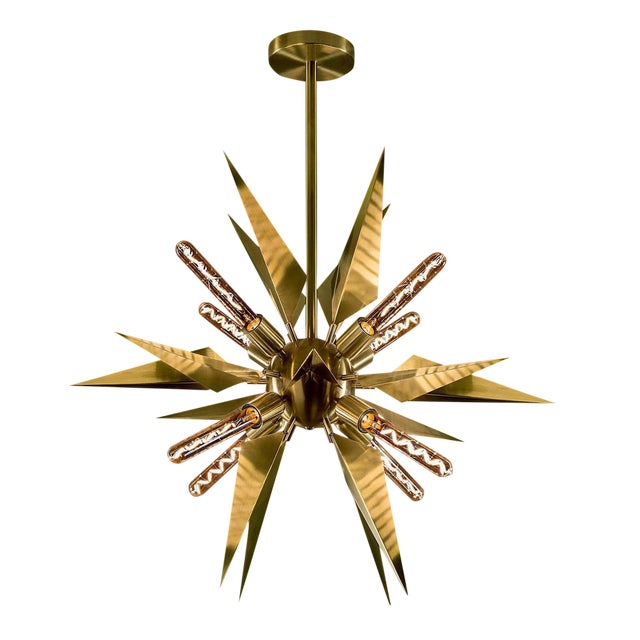 Brushed Brass Starburst Chandelier Chairish