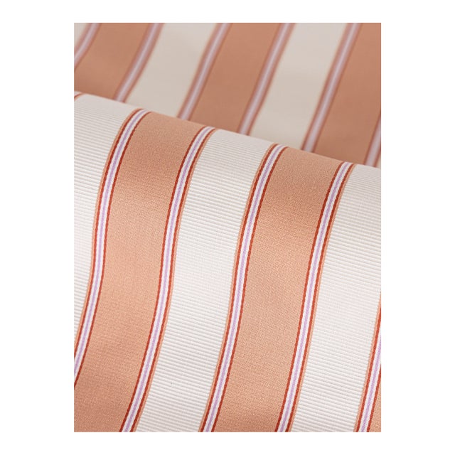 Sample - The House of Scalamandré Piano Stripe Fabric, Peach For Sale