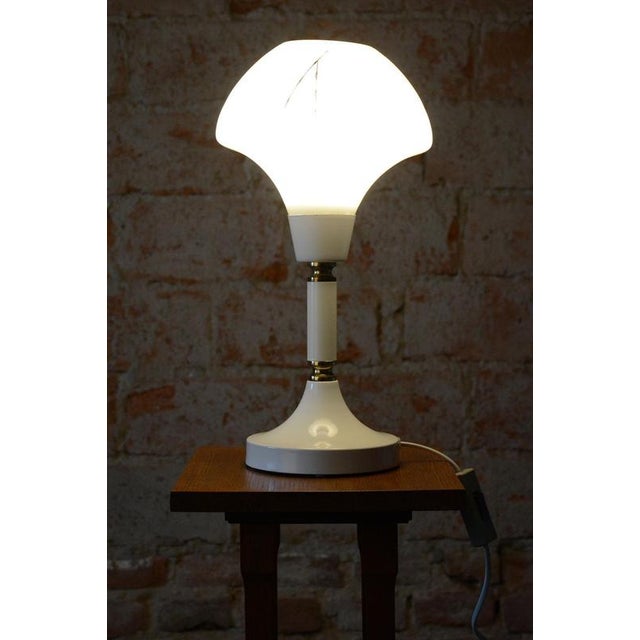 Mid-Century Table Lamp in Brass, Steel and Glass, Czech, 1960s For Sale - Image 10 of 11
