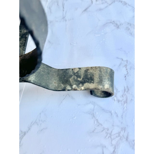 Vintage Mid-Century Wrought Iron Magazine Rack With Brass Handle – Elegant Decorative Storage For Sale - Image 9 of 11