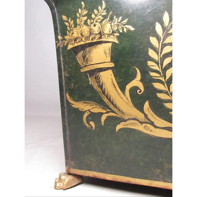 Vintage French Tole Painted Cachepot or Planter For Sale - Image 12 of 17