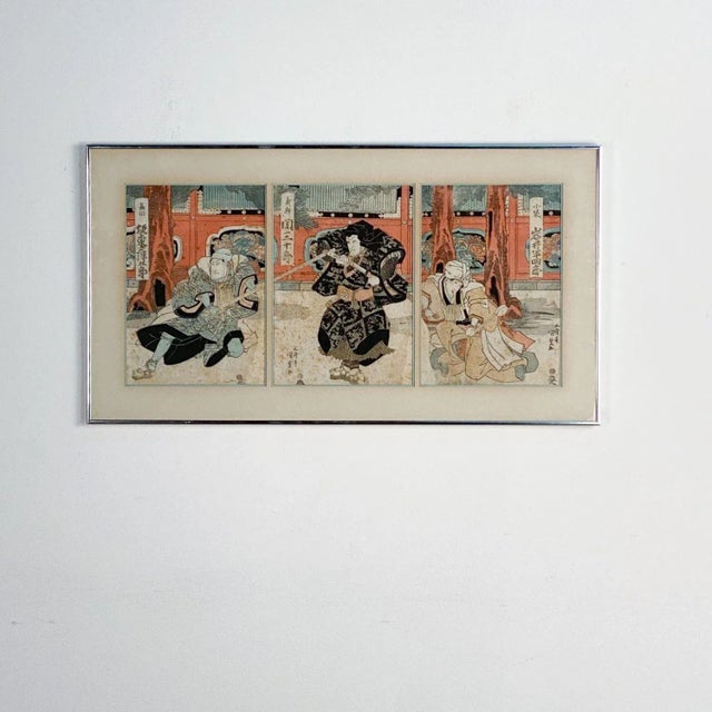 Mid 19th Century Genji Story Triptych, Attributed to Gotosei Enjaku, Circa 1850 For Sale - Image 5 of 5