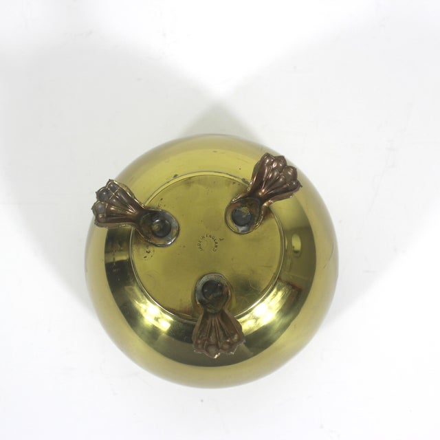 Metal Vintage Claw Footed Brass Planter Made in England For Sale - Image 7 of 10