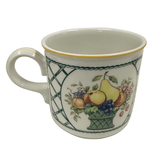 Ceramic Vintage Set of Villeroy and Boch Basket Coffee Cups and Matching Saucers - Set of 8 For Sale - Image 7 of 12