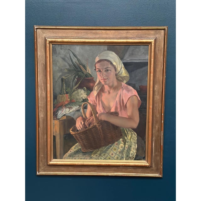 Philippe De Rougemont, Seated Woman, 1920s, Oil on Panel, Framed For Sale - Image 14 of 17