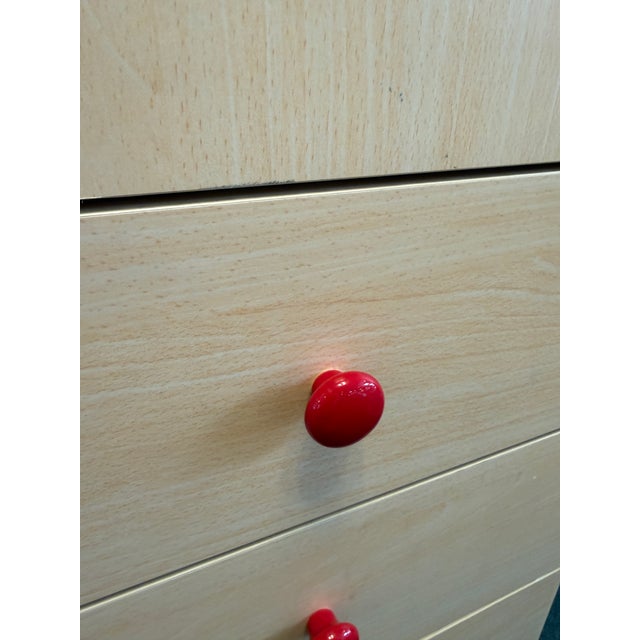 Maple Wood With Red Accents Dressing Armoire For Sale - Image 10 of 12