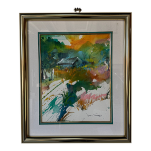 Jonas Gerard (1941 - 2020) Still Life Impressionist Watercolor & Oil Painting - Framed