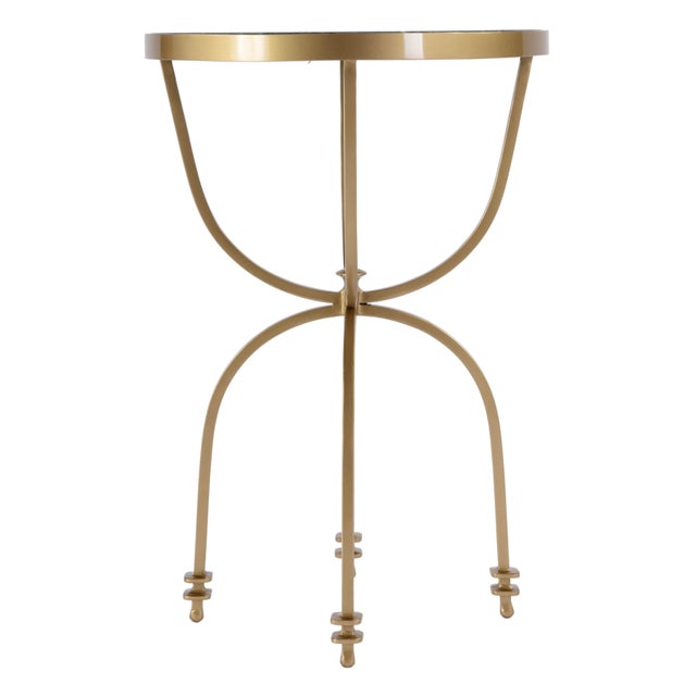 2020s Hager 16 in. W Round Marble & Metal Side Table, Green Marble For Sale - Image 5 of 8