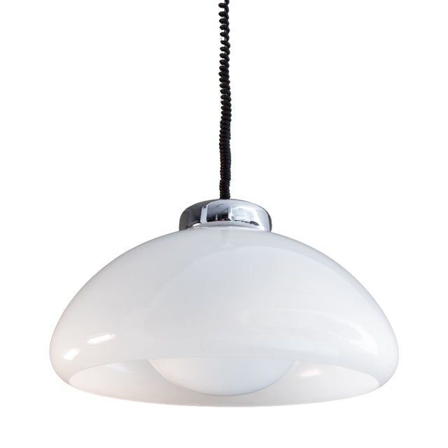 Pendant Lamp in Methacrylate and Steel, 1970s For Sale