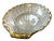 Elegant 6" scalloped glass shell bowl with heavy gold gilding on rim.