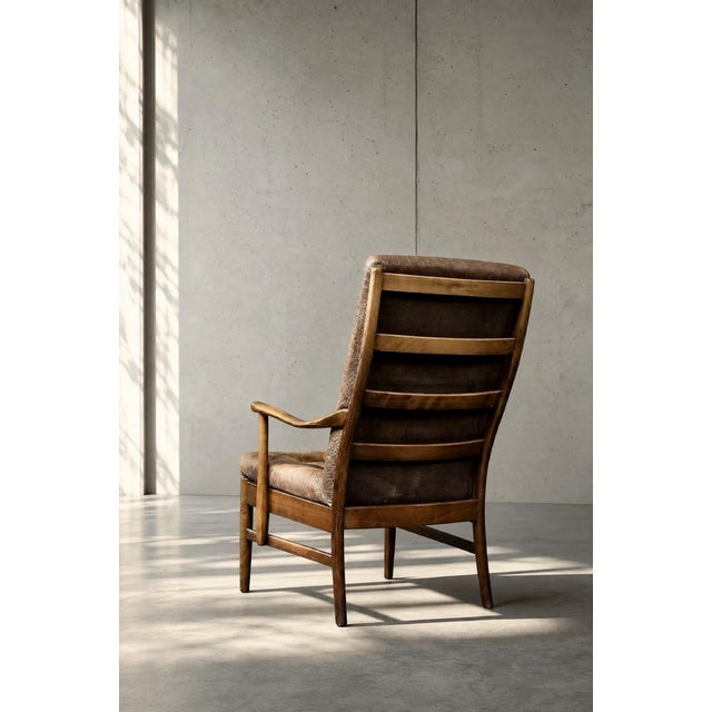 Vintage Danish High Chair in Beech and Brown Leather from Farstrup Møbler, 1970s For Sale - Image 10 of 18