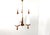 Mid century scandinavian chandelier made of teak with teardrop shaped milk glass shades. The teak chandelier is in perfect...