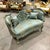 French Style Sky Blue Small Settee For Sale - Image 4 of 12