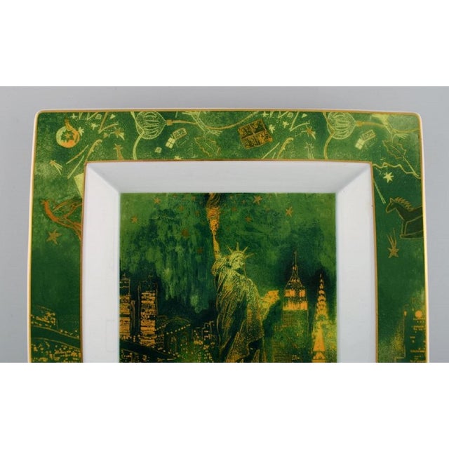 Square Porcelain Statue of Liberty Dish from Rosenthal, 1970s For Sale - Image 3 of 6