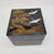Late 20th Century Japanese Three-Tier Black Lacquer Wood Box With Gold Pine Tree and Crane Motifs For Sale - Image 9 of 14