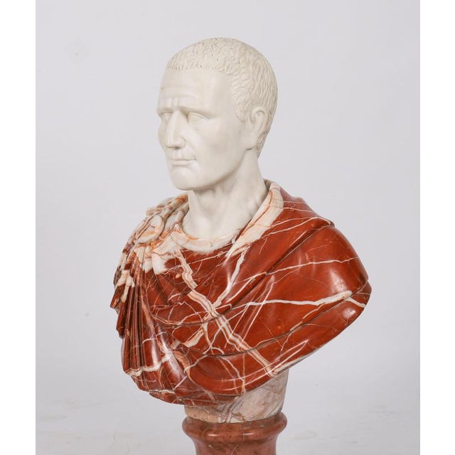 Vintage Portrait Bust of Roman Emperor Otho, 20th Century, Carrara Marble For Sale - Image 6 of 15
