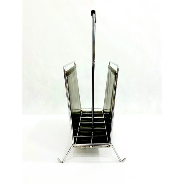 Vintage Vinyl and Steel Magazine Rack from Voss, 1970s For Sale - Image 4 of 8